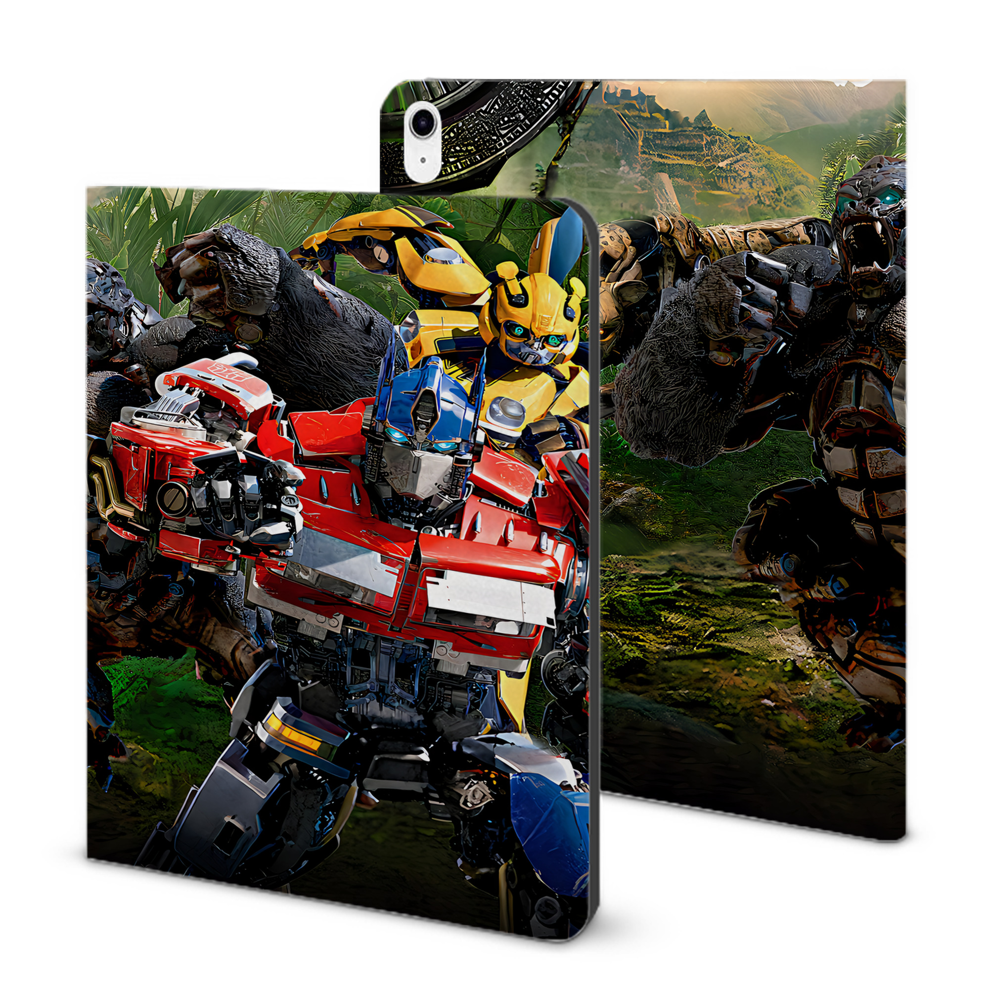 （画像用） Transformers トランスフォーマー IPad ケース ブック型 PUレザー TPU 耐衝撃 軽量 薄型 ペン収納なし 全面保護 IPad 各モデル対応